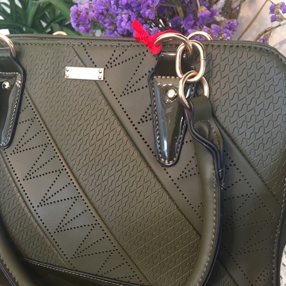 Handbags - Olive Green Vegan Faux Leather Bag NWT